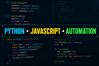 write, debug, or automate any python or javascript script