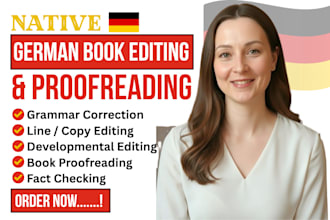copyedit proofread german novel manuscript grammar check ebook text book editor