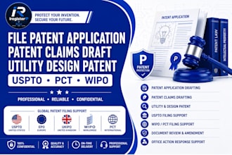 file patent application patent claims draft utility design patent uspto pct wipo