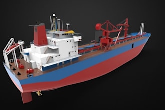 model cargo ships, yachts, boats, and marine vessels in 3d
