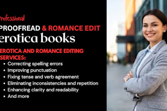 professionally proofread and edit your romance, erotica books
