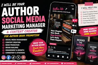author social media marketing manager, content creator for author book promotion