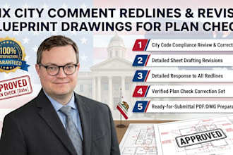 fix city comment redlines revise blueprint drawings for plan check