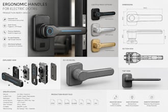 do design ergonomic handles for electric doors with production ready cad