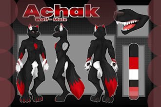 draw costom furry reference sheet furry oc fursona ref sheet furry nsfw art