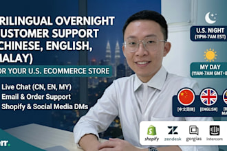 be your overnight trilingual english chinese malay customer service agent