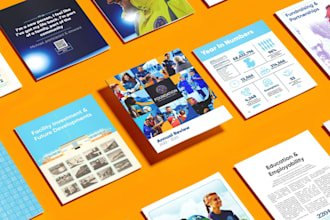 design a professional annual review or impact report