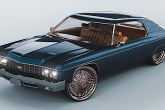 deliver realistic 3d vintage car for visualization, blender 3d car model,texture