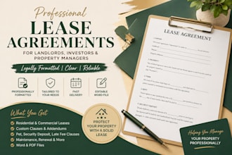 draft legally formatted lease agreements for landlords investors and property