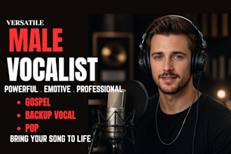male gospel singer pop singer choir ba ckup background harmony vocal pop singer