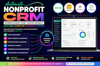 automate nonprofit CRM workflows using neon CRM, givebutter bonterra and civicrm