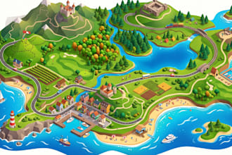 design custom location maps, property maps and tourism map illustrations