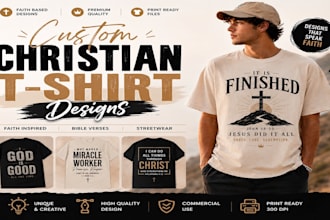 design custom christian t shirt designs with bible verse for faith apparel brand