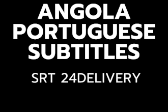 create angolan portuguese subtitles for your vídeo srt 24h