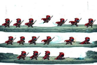 create pixel art pixel character design pixel sprite sheet