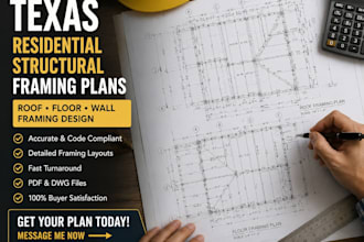 draw texas residential structural engineering, framing plan, roof framing design