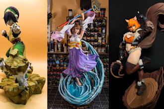 3d print and paint anime figure, action figure miniature model resin 3d printing