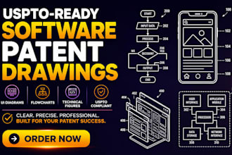create uspto software patent drawings, UI diagrams and flowcharts