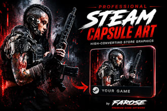 do steam capsule art steam cover art game marketing promote steam game logo