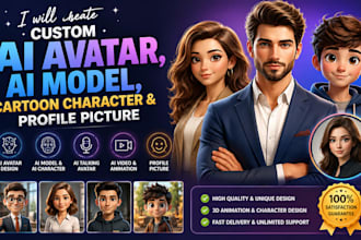 create custom ai avatar, ai model, cartoon