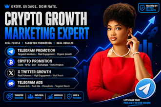 crypto telegram marketing and promotion, telegram  ads and x twitter growth