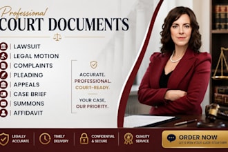 write legal agreement, contract, document, lawsuit, motion, operating agreement