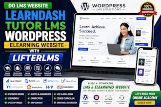 do lms website, learndash, tutor lms, wordpress elearning website with lifterlms