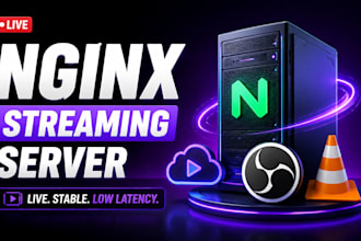 set up nginx rtmp live streaming server with hls, dash, m3u8, ffmpeg obs and vlc