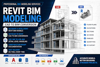 create revit bim models and convert autocad drawings into bim