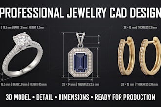 design custom engagement ring cad in rhino, casting ready