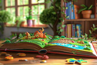 do children storybook illustration consistent character