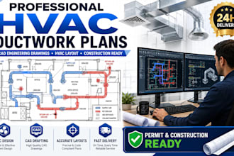 provide hvac ductwork layout plans and cad engineering drawings