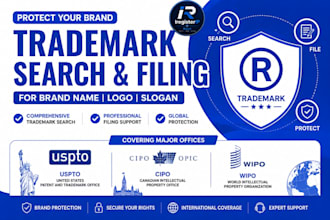 do trademark search trademark filing for brand name logo slogan uspto cipo wipo