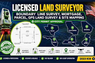 do boundary line survey, mortgage, parcel, gps land survey and site mapping