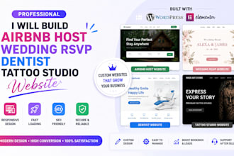 build airbnb host wedding rsvp dentist tatto studio website