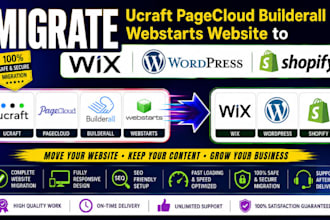 migrate ucraft pagecloud builderall webstarts website to wix wordpress shopify