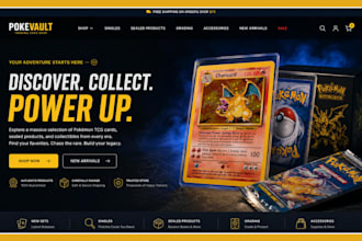 build trading card website pokemon store trading website tcg pokemon website