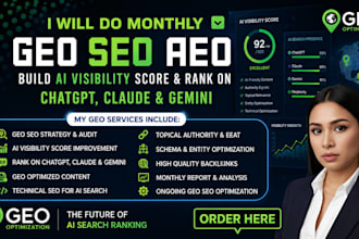 monthly website GEO aeo SEO, build ai visibility score to rank on claude chatgpt