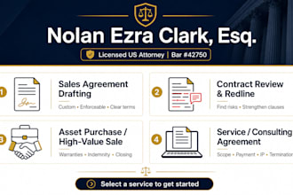 draft an attorney grade sales agreement purchase agreement as contract lawyer