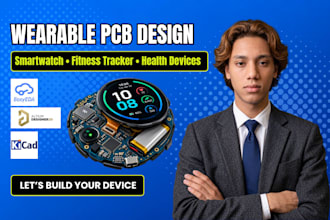 do pcb design for wearable electronic, smartwatch fitness tracker, health device