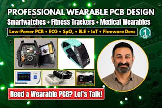 do pcb design for wearable electronic, smartwatch fitness tracker, health device