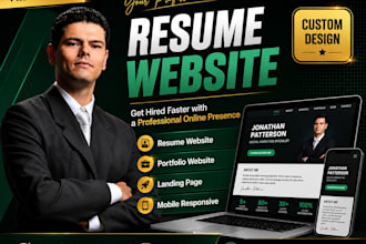 create a professional resume website portfolio website or personal website