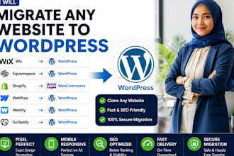 migrate clone transfer duplicate squarespace wix shopify website to wordpress