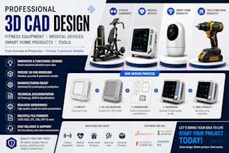 design 3d cad models for fitness equipment, medical devices, smart home products