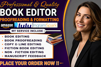line editing, copy editing and book proofreading
