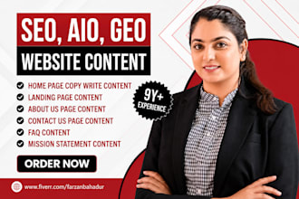 do SEO, GEO, aio, and aeo optimized website content
