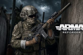 design a complete arma reforger server with custom mods