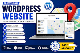 design wordpress website with google maps store locator