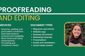 proofread and edit marketing collateral, research, and copy