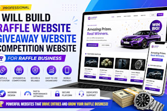 create raffle website giveaway website competition website for raffle business